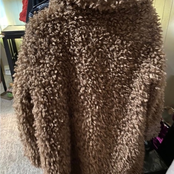Zara Outerwear NWOT Woman Soft Faux Fur Brown Teddy Winter Coat - Picture 5 of 7